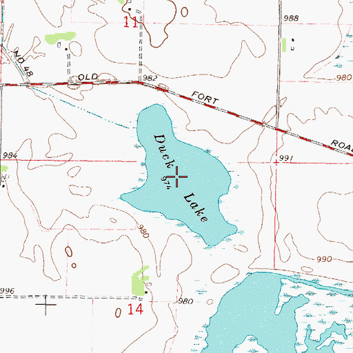 Topographic Map of Duck Lake, MN