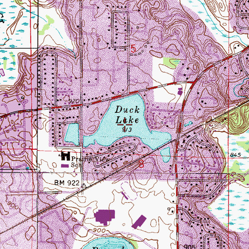 Topographic Map of Duck Lake, MN