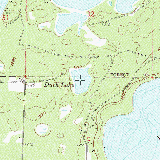 Topographic Map of Duck Lake, MN