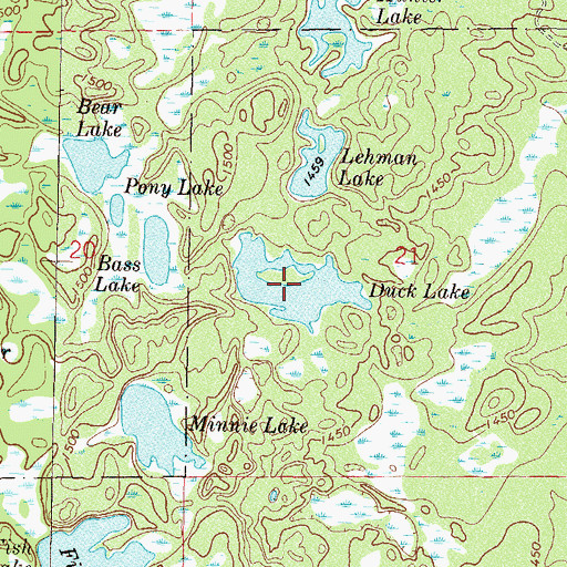 Topographic Map of Duck Lake, MN