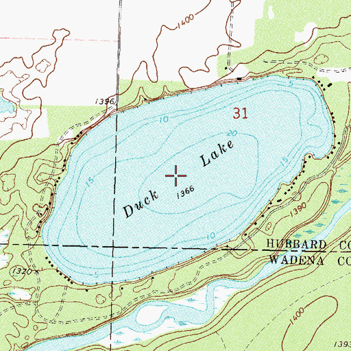 Topographic Map of Duck Lake, MN