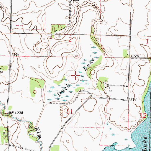 Topographic Map of Duck Lake, MN