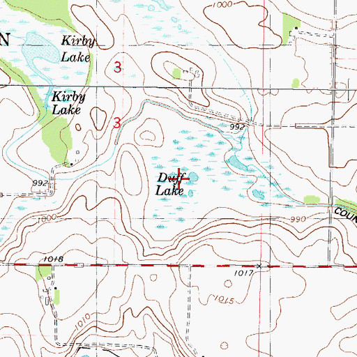 Topographic Map of Duff Lake, MN