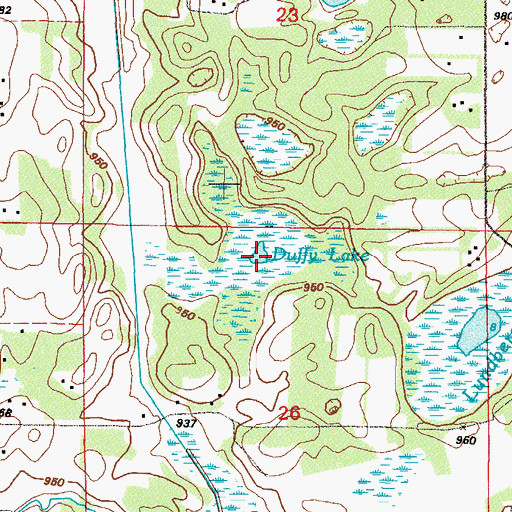 Topographic Map of Duffy Lake, MN