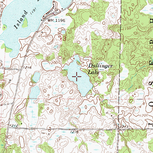 Topographic Map of Dullinger Lake, MN