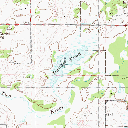 Topographic Map of Dunder Pond, MN