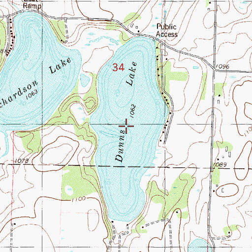 Topographic Map of Dunns Lake, MN