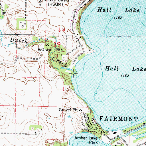 Topographic Map of Dutch Creek, MN