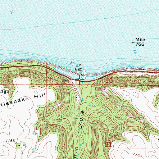 Topographic Map of Dutchman Coulee, MN