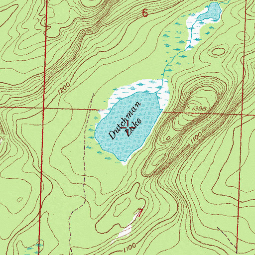 Topographic Map of Dutchman Lake, MN