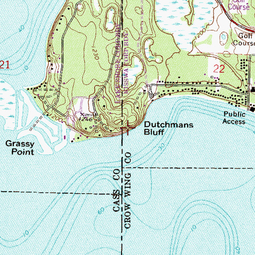 Topographic Map of Dutchmans Bluff, MN