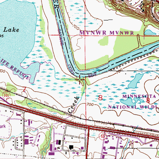 Topographic Map of Eagle Creek, MN