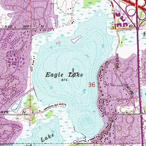 Topographic Map of Eagle Lake, MN