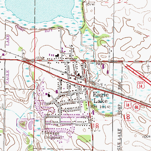 Topographic Map of Eagle Lake, MN