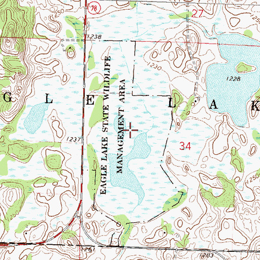 Topographic Map of Eagle Lake State Wildlife Management Area, MN
