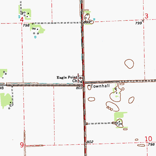 Topographic Map of Eagle Point Church, MN