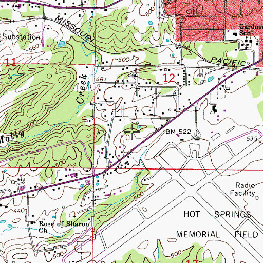 Topographic Map of Family Park, AR