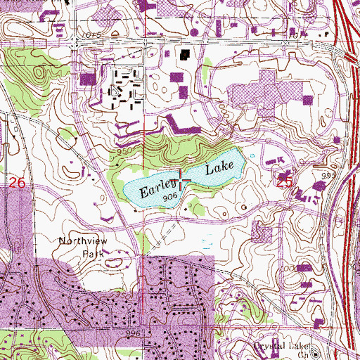 Topographic Map of Earley Lake, MN