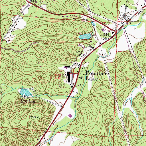 Topographic Map of Fountain Lake Elementary School, AR