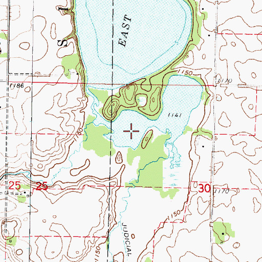 Topographic Map of East Chain Lake, MN