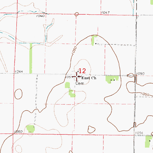 Topographic Map of East Church, MN