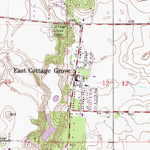 Topographic Map of East Cottage Grove, MN