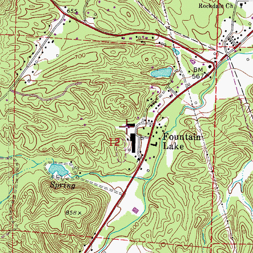 Topographic Map of Fountain Lake High School, AR