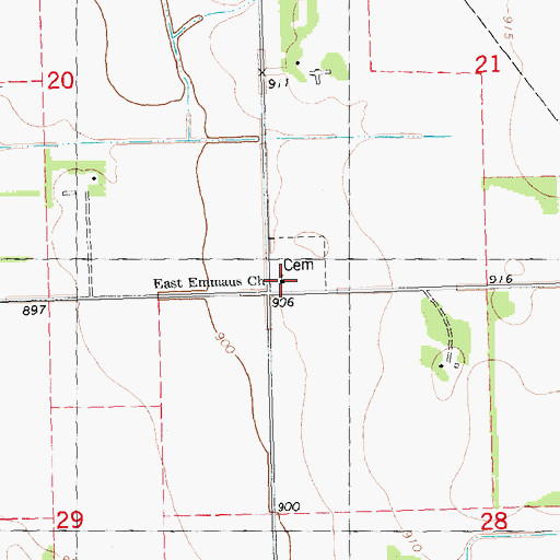 Topographic Map of East Emmaus Church, MN