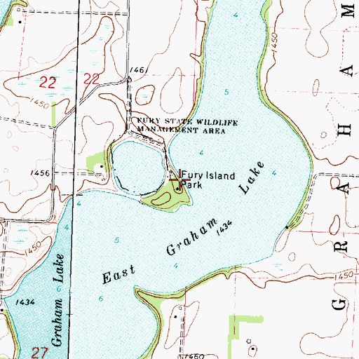 Topographic Map of East Graham Lake, MN