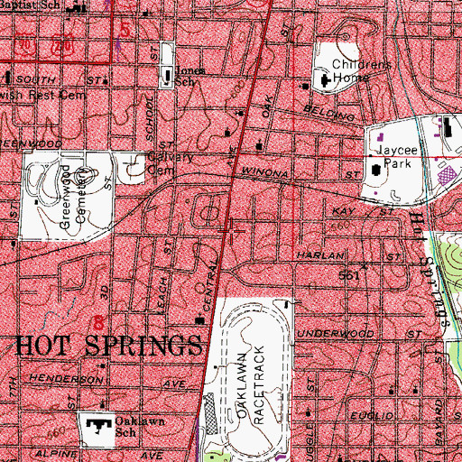 Topographic Map of Freeman Shopping Center, AR