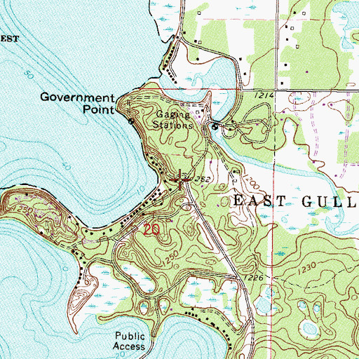 Topographic Map of East Gull Lake, MN