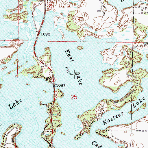 Topographic Map of East Lake, MN