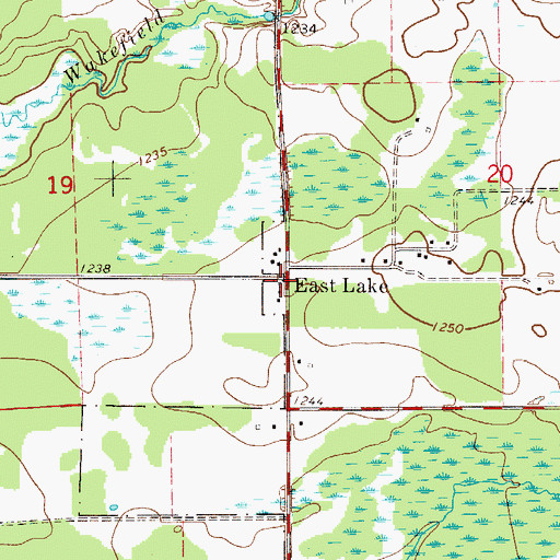 Topographic Map of East Lake, MN