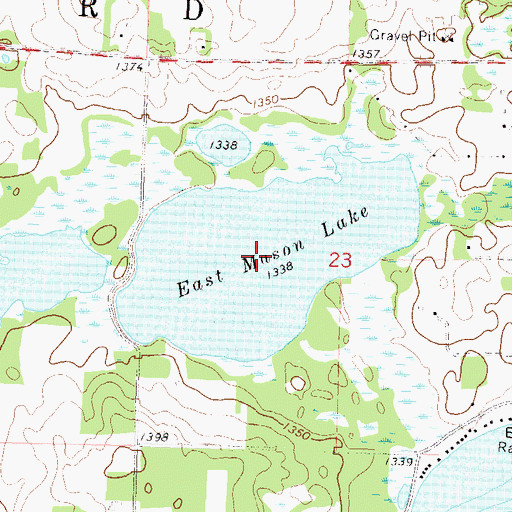 Topographic Map of East Mason Lake, MN