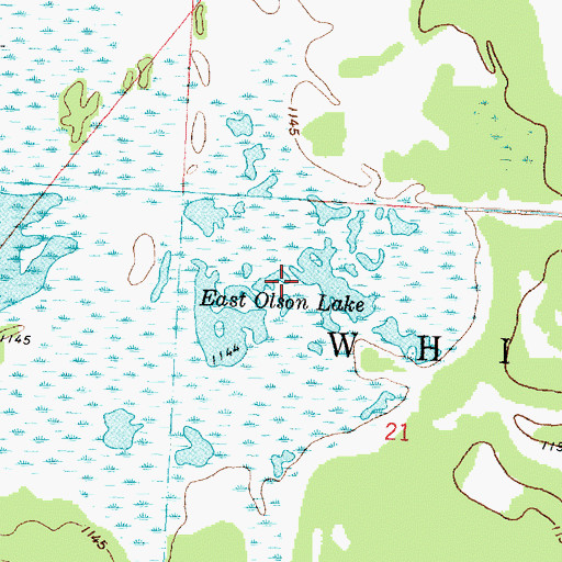Topographic Map of East Olson Lake, MN