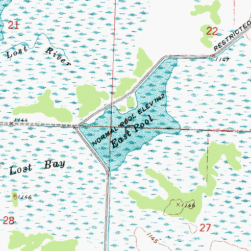 Topographic Map of East Pool, MN