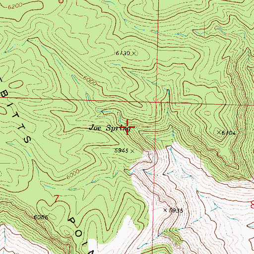 Topographic Map of Joe Spring, AZ