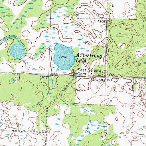 Topographic Map of East Seljord Or Westby Cemetery, MN