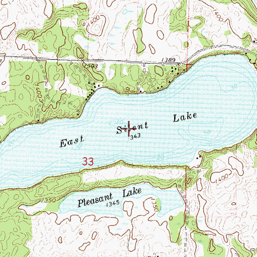 Topographic Map of East Silent Lake, MN