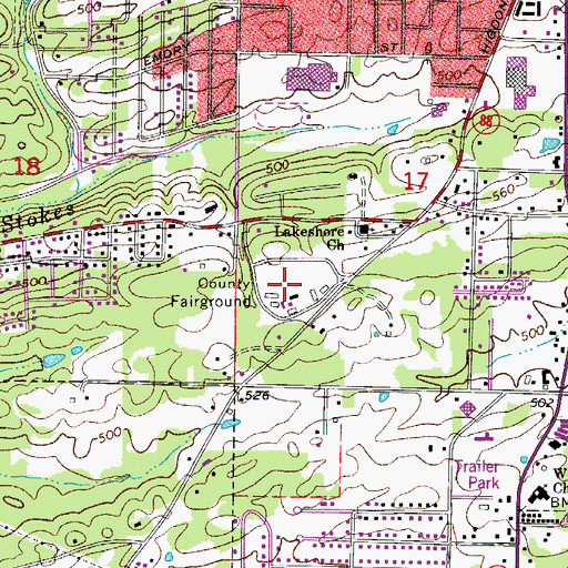 Topographic Map of Garland County Fairgrounds, AR