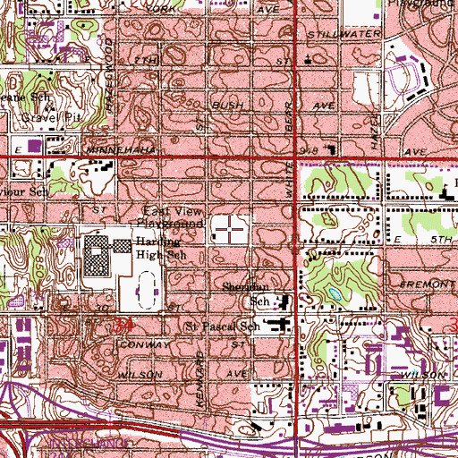 Topographic Map of East View Playground, MN