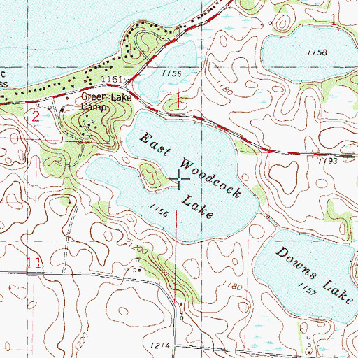 Topographic Map of East Woodcock Lake, MN