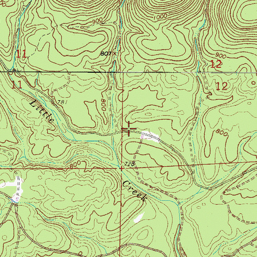 Topographic Map of Gladstone (historical), AR