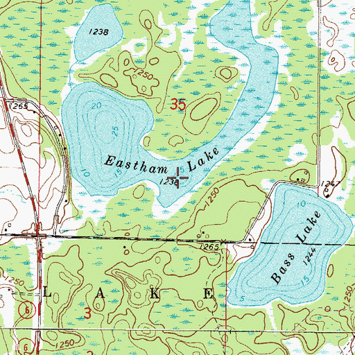 Topographic Map of Eastham Lake, MN