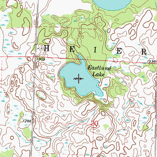 Topographic Map of Eastlund Lake, MN