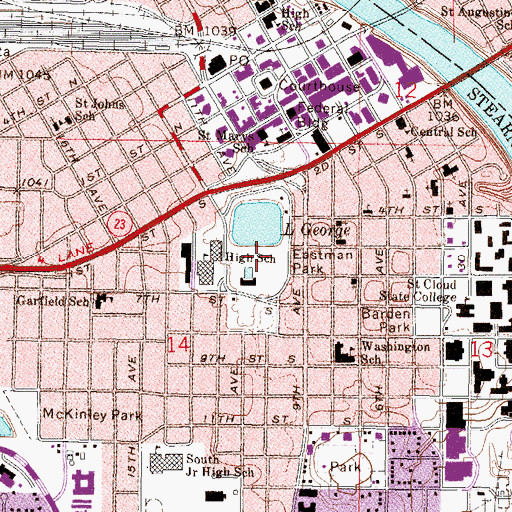 Topographic Map of Eastman Park, MN