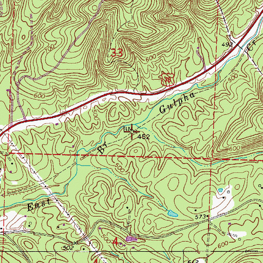 Topographic Map of Gulpha (historical), AR