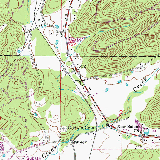Topographic Map of Hawes, AR