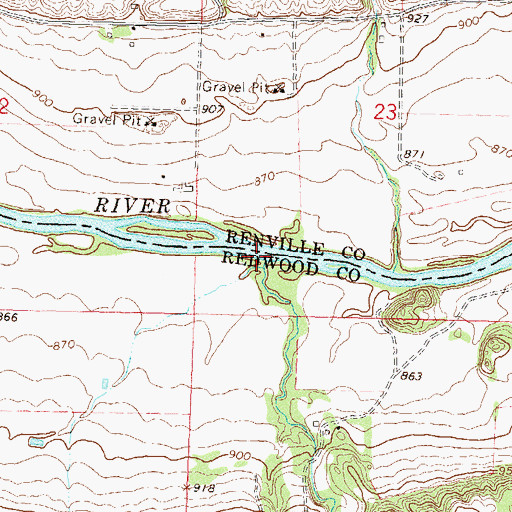 Topographic Map of Echo Creek, MN
