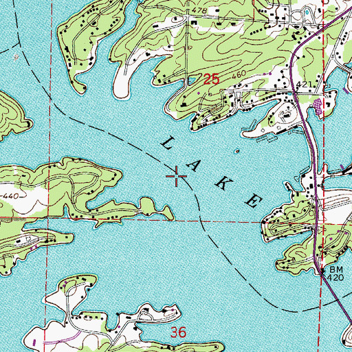 Topographic Map of Higdon Ferry (historical), AR